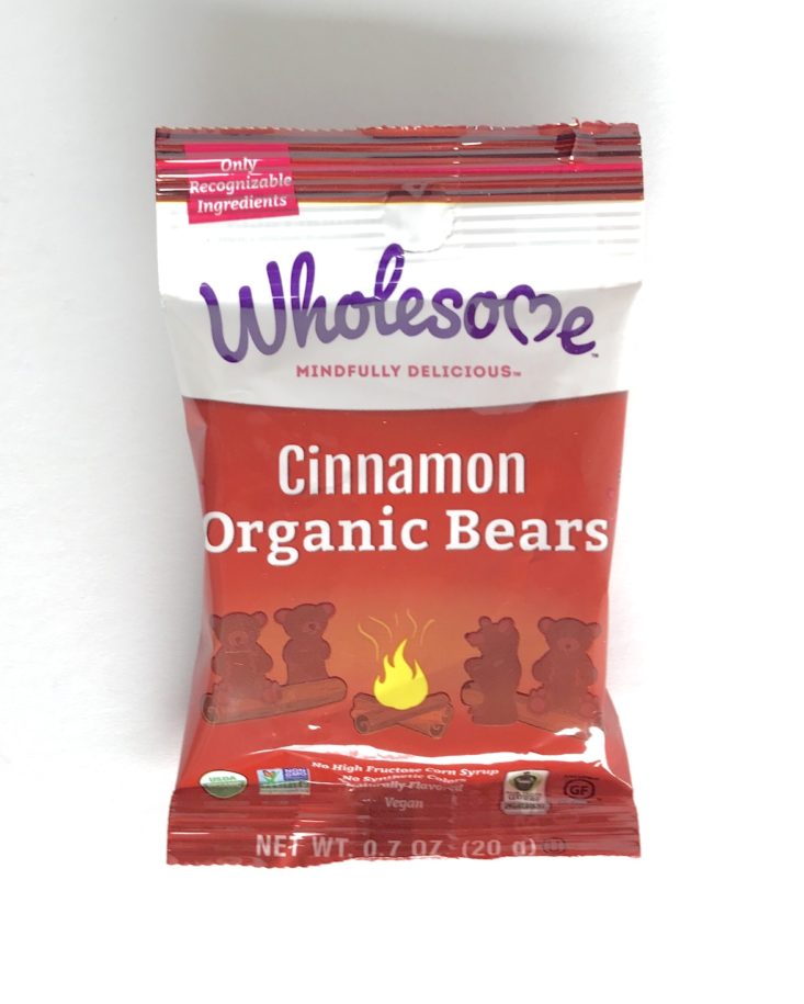 SnackSack October 2018 - Wholesome Organic Cinnamon Bears Front