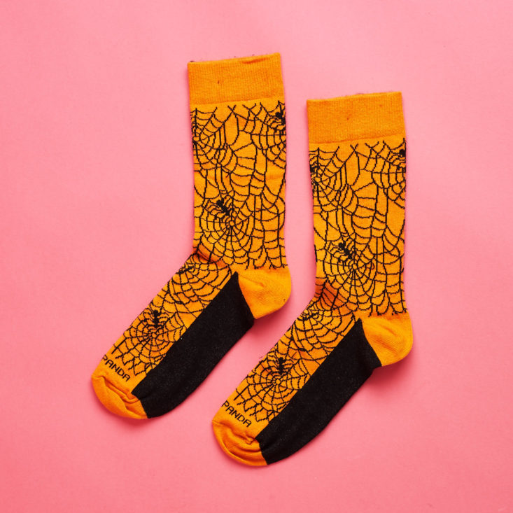 sock panda orange and black socks