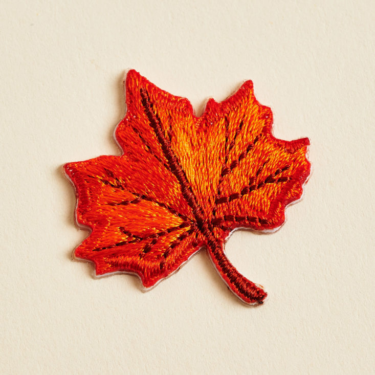 stickii autumn morning leaf embroidered patch