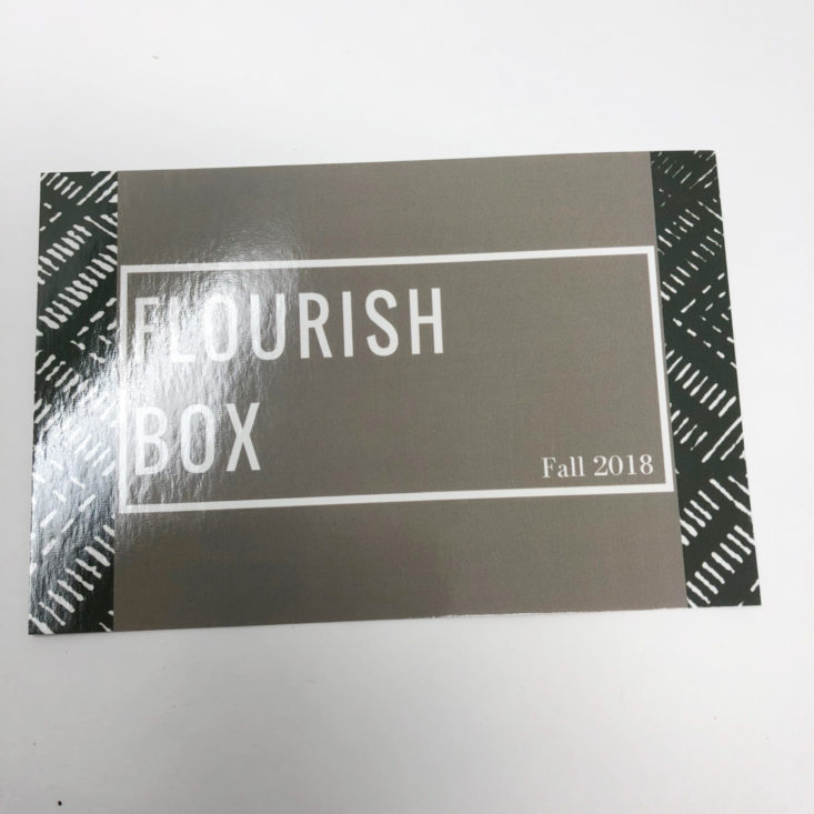 Thread and Flourish Box - September 2018 - Info Sheet Front