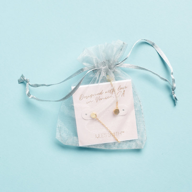 Your Bijoux Box gold earrings in bag