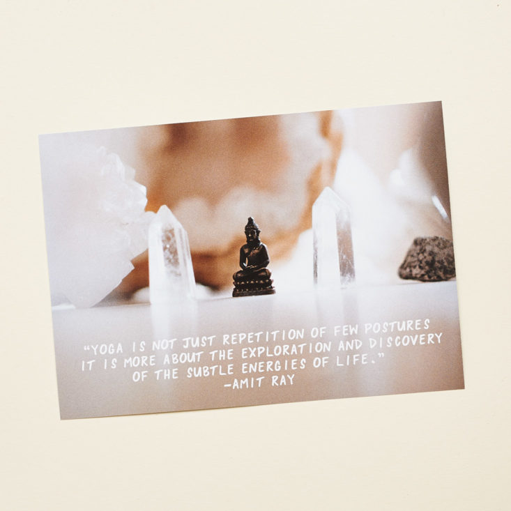 astral box yogi edition october 2018 quote postcard