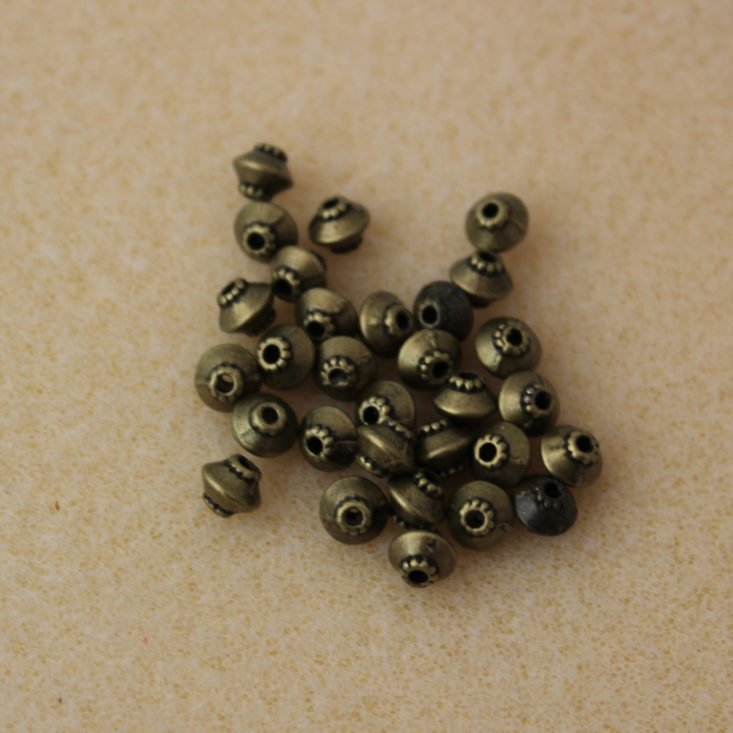 Bargain Bead Box November 2018 - Dotted Bicone Spacer Beads Front