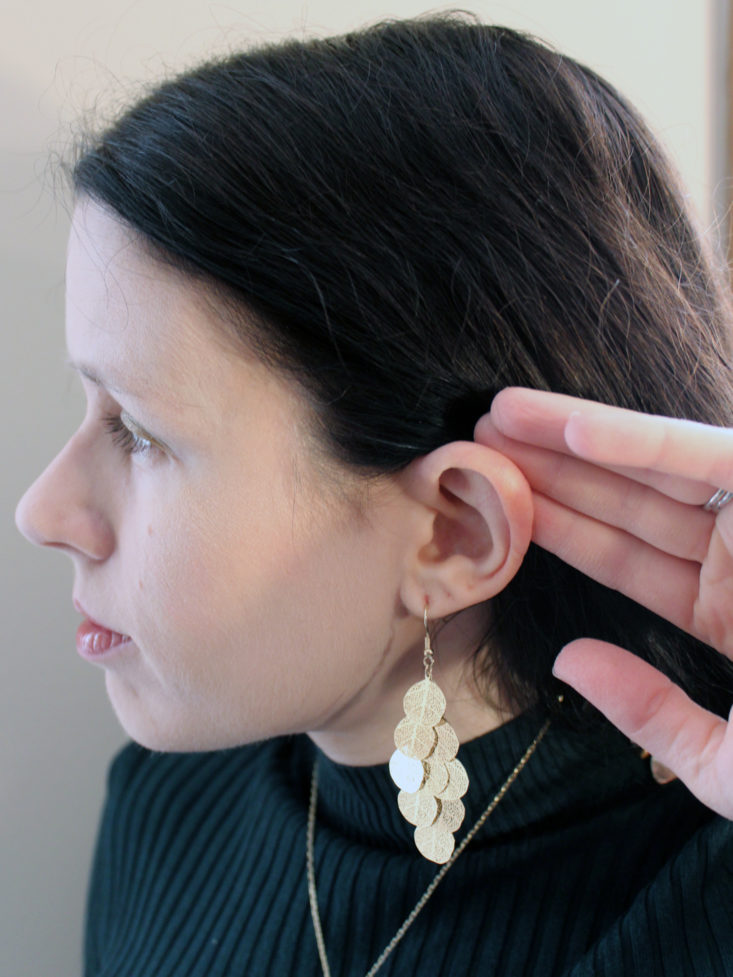 Bling Bag November 2018 - Punkt Designer Earrings On Ear Side