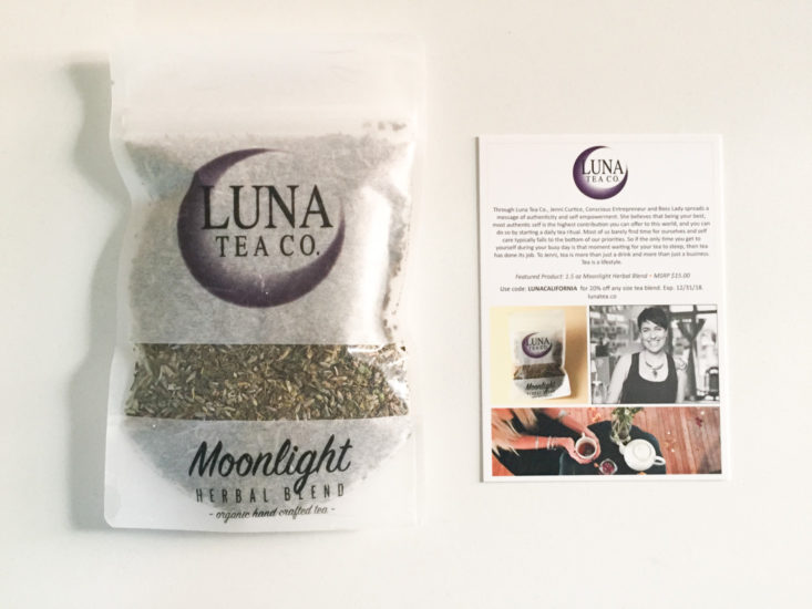 California Found Subscription Box Review October 2018 - Moonlight Herbal Blend Tea