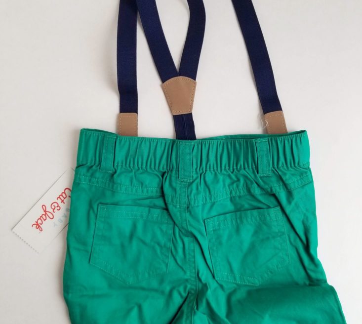 Cat & Jack Winter 2018 Review green pants and suspenders back