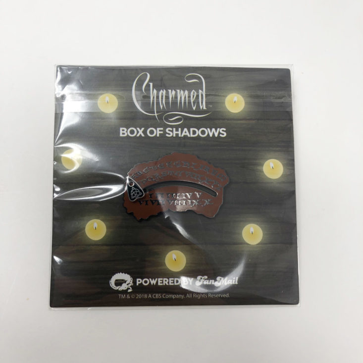 Charmed Box of Shadows October 2018 - Spirit Board Enamel Pin with Moveable Planchette