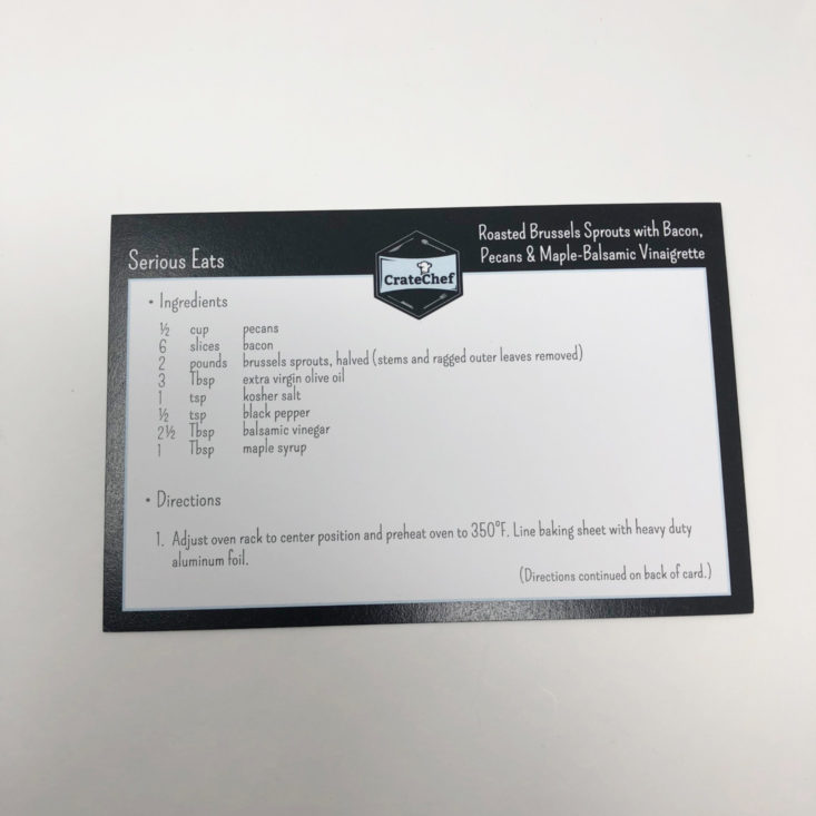 CrateChef OctoberNovember Review 2018 - Recipe cards 4