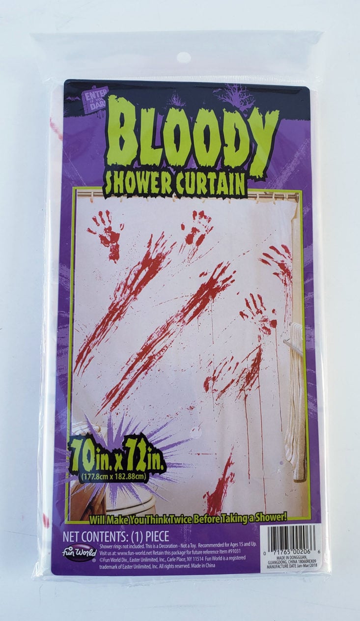 Creepy Crate September 2018 - Bloody Shower Curtain Front