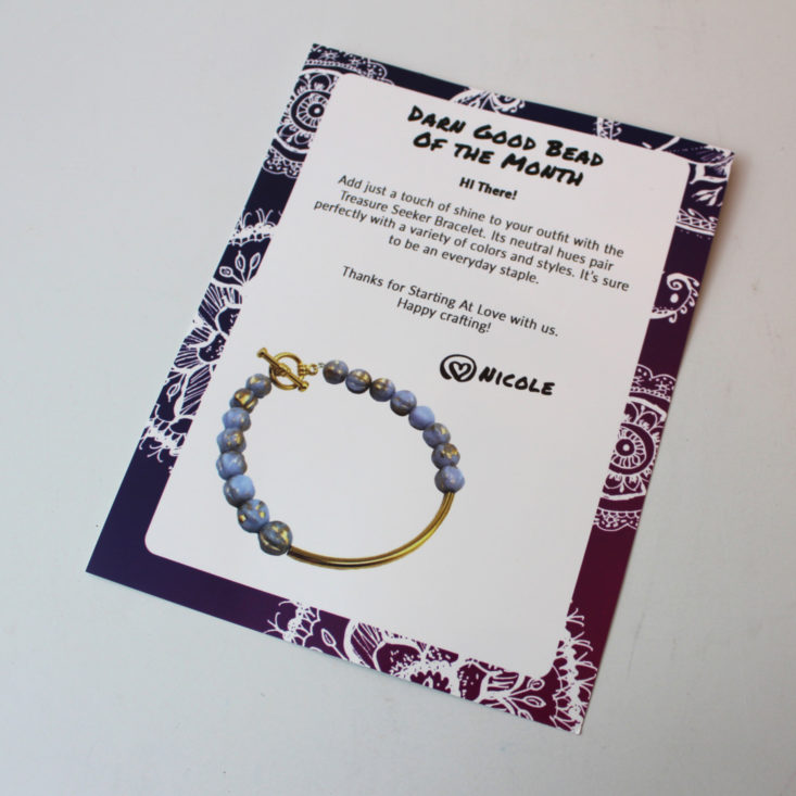 Darn Good Beads of the Month November 2018 Review - Booklet Front