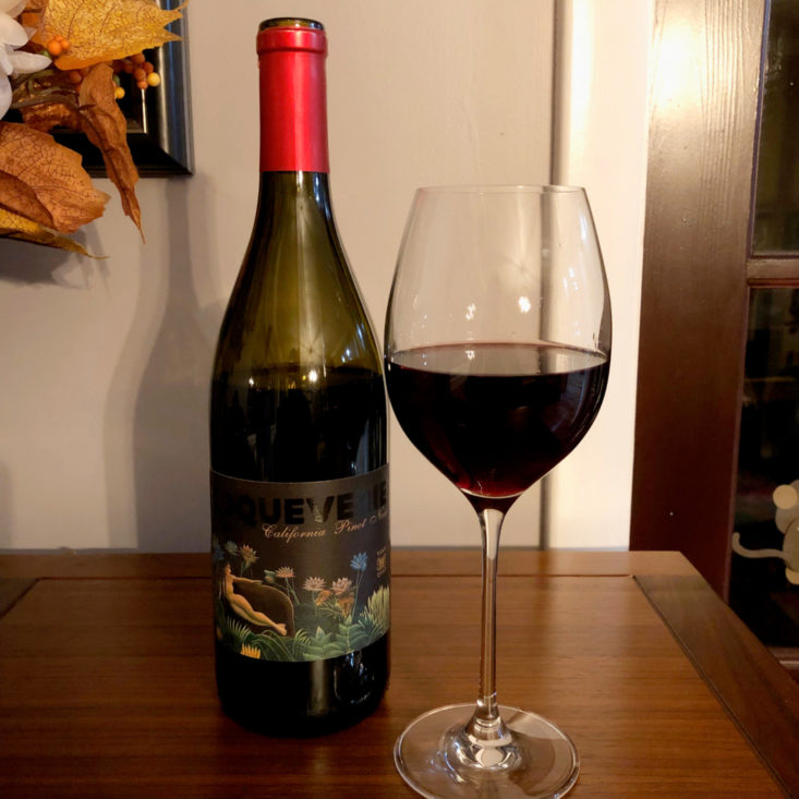 Firstleaf Wine November 2018 - Coqueverie Pinot Noir Bottle With Glass Front