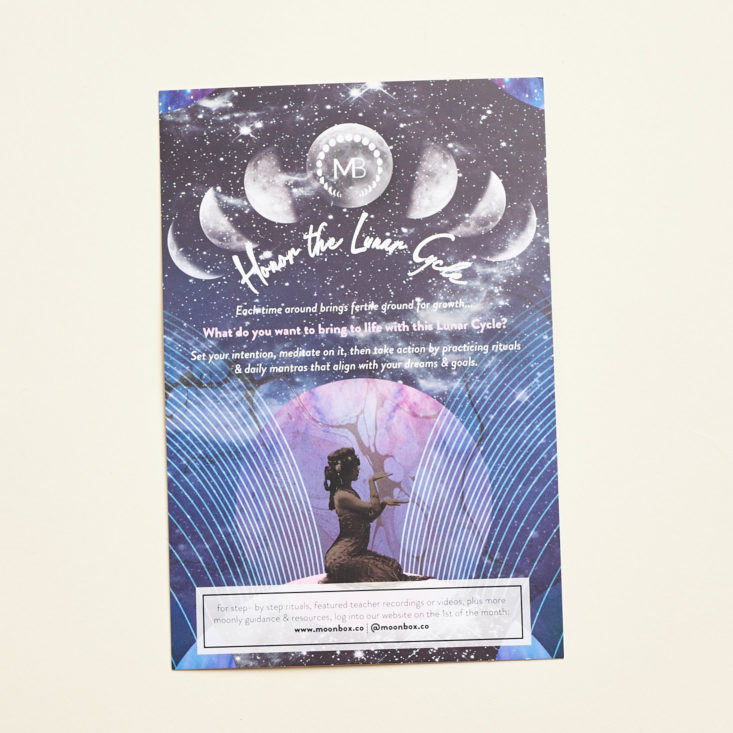 moonbox november box lunar cycle card