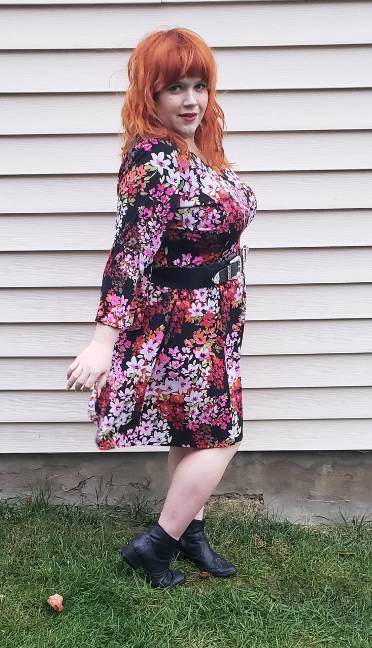 Gwynnie Bee Box October 2018 - Bell Sleeve Floral Fit And Flare Dress By London Times 0013