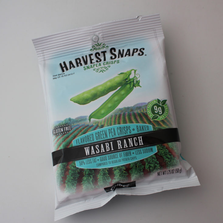 Love with Food Deluxe November 2018 Box Review - Harvest Snaps Snapea Crisps in Wasabi Ranch Packet Top