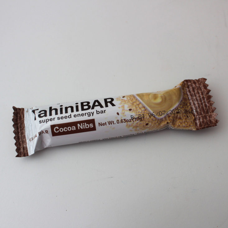 Love with Food Deluxe November 2018 Box Review - Tahinibar with Cocoa Nibs Packet Top
