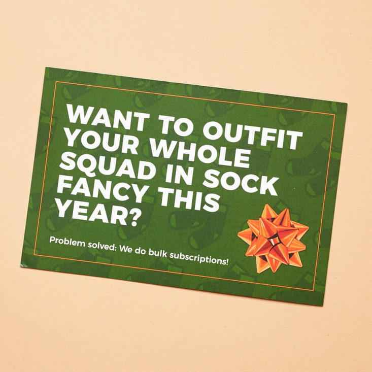 sock fancy seasonal promo