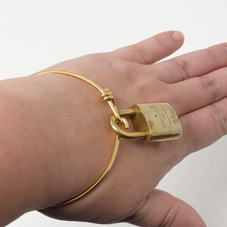 Switch Designer Jewelry Rental November 2018 - Louis Vuitton Vintage Lock Bracelet wearing Side 2