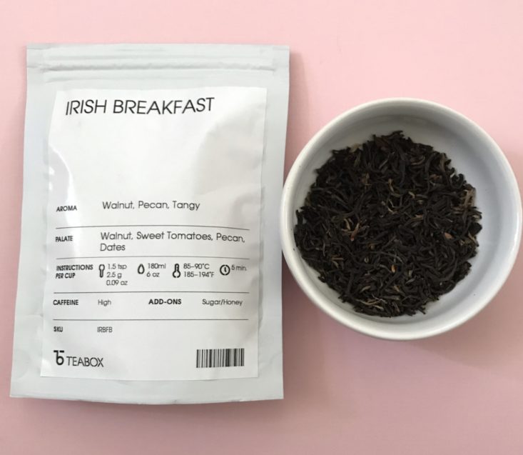 Teabox November 2018 - Irish Breakfast Front