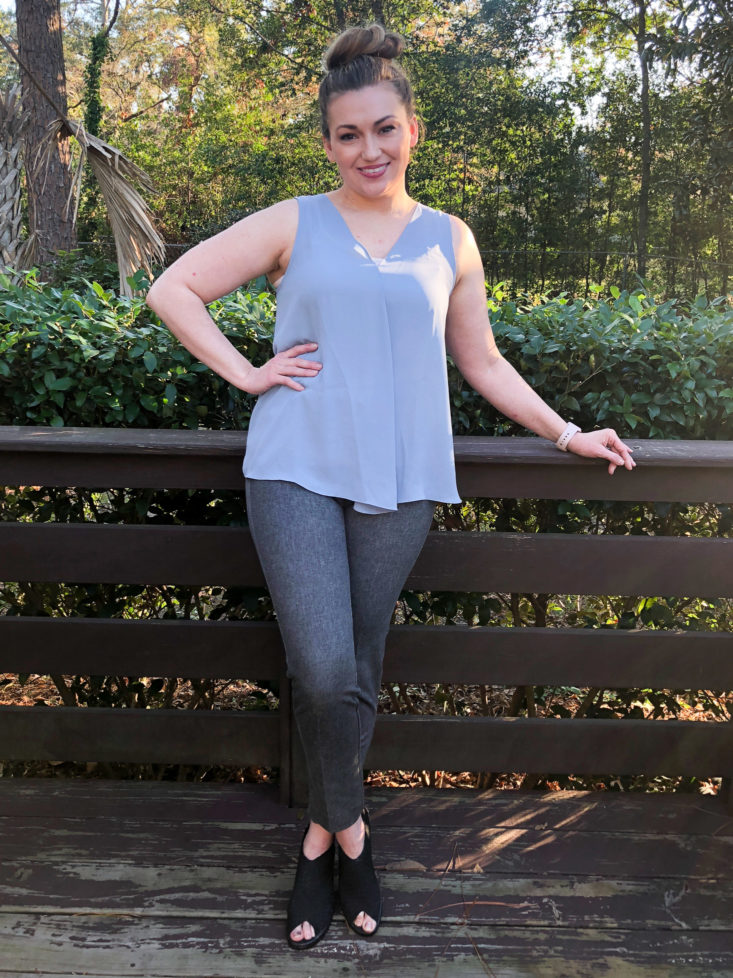 Vince Camuto tank and Kut from the Kloth pants as an outfit front