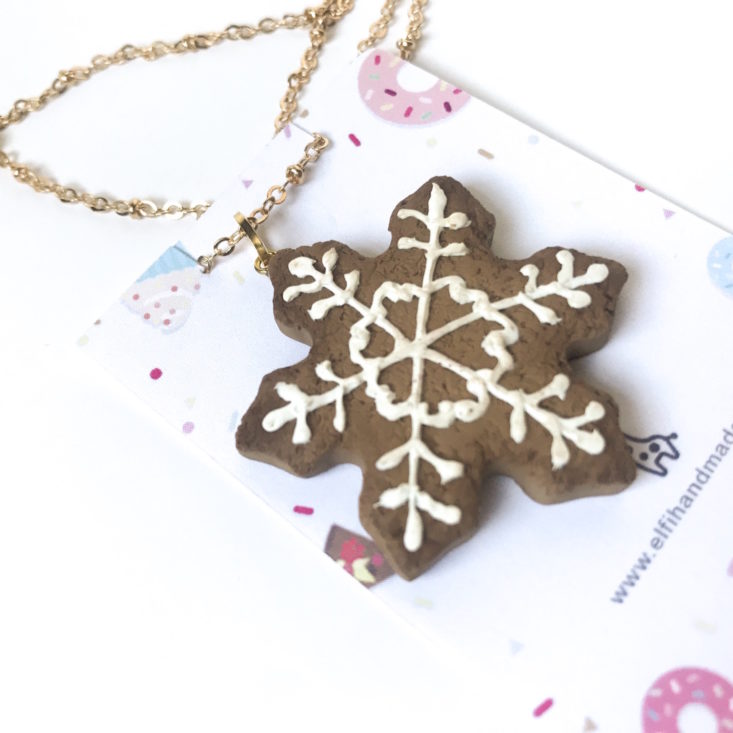 Apollo Jewelry Surprise Box December 2018 - Snowflake Cookie Necklace 2 Top