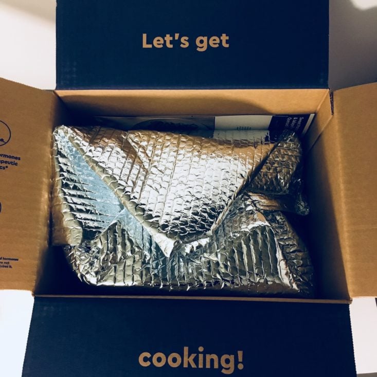 Blue Apron Subscription Box December 2018 - Box Opened Top
