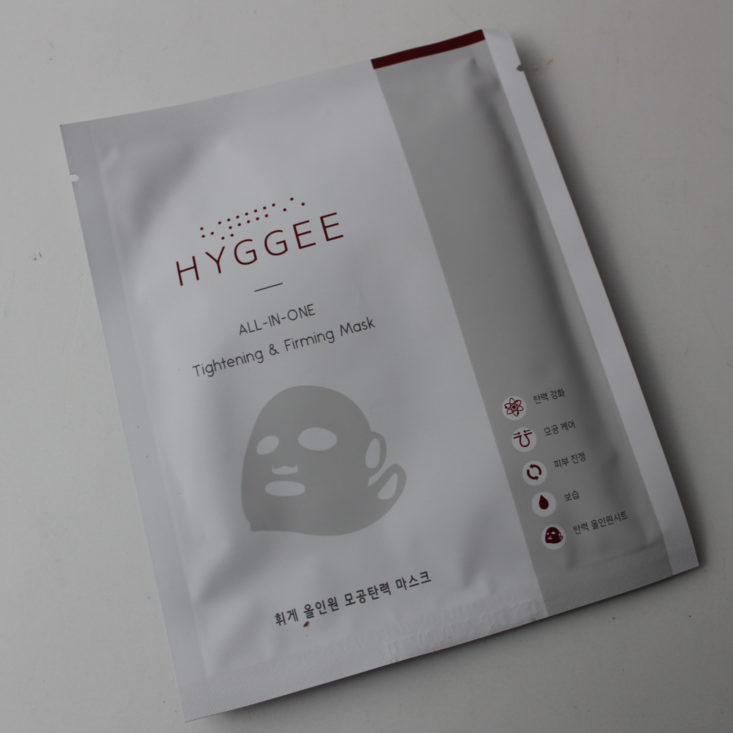Bomibag November 2018 Review - Hyggee All-in-One Tightening and Firming Mask Top