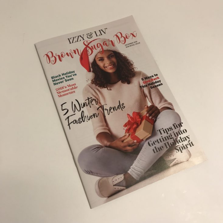 Brown Sugar Box December 2018 - Magazine Front Top