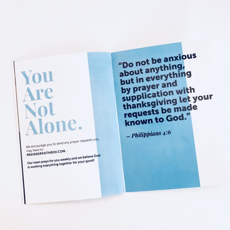 Faithbox December 2018 - Impact Guide You are not alone Front
