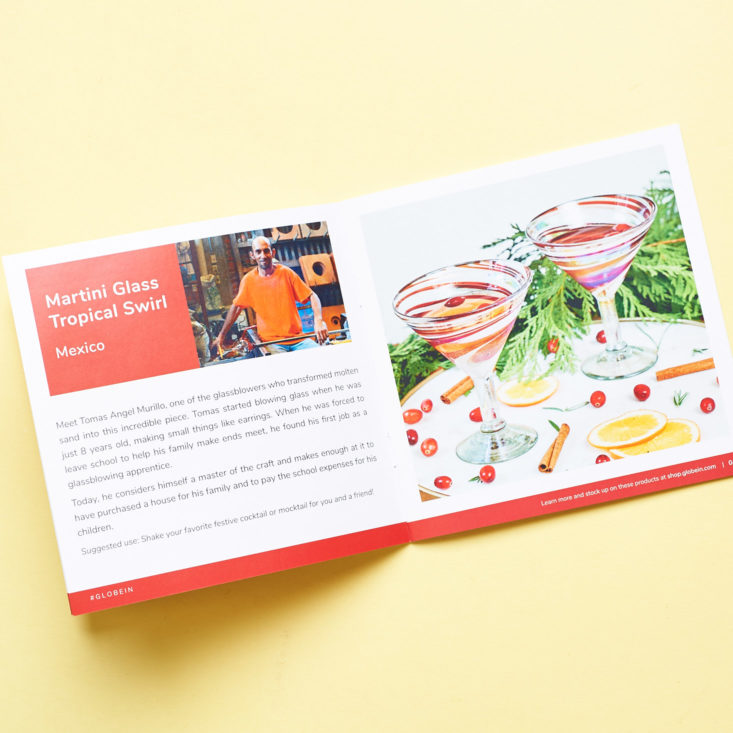 Globe In Celebrate info booklet artisan details