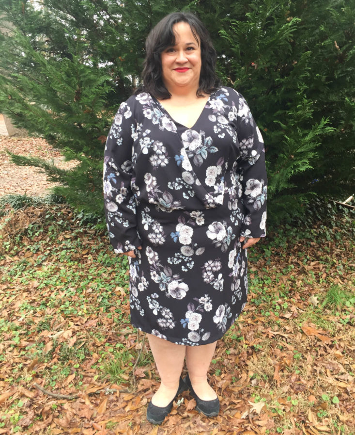 Gwynnie Bee Box December 2018 - ADRIANNA PAPELL - Etch Floral Fit And Flare Dress Front