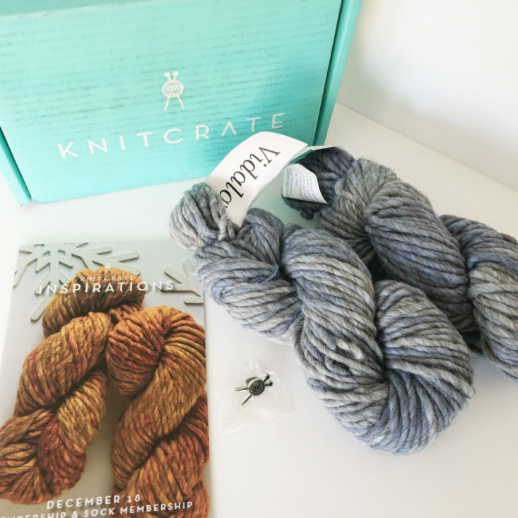 Knitcrate Yarn Subscription December 2018 - All Content With Box TOp
