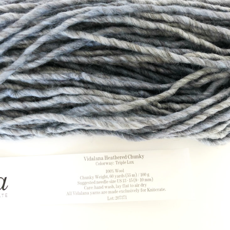 Knitcrate Yarn Subscription December 2018 - Blue Skeins Label Front