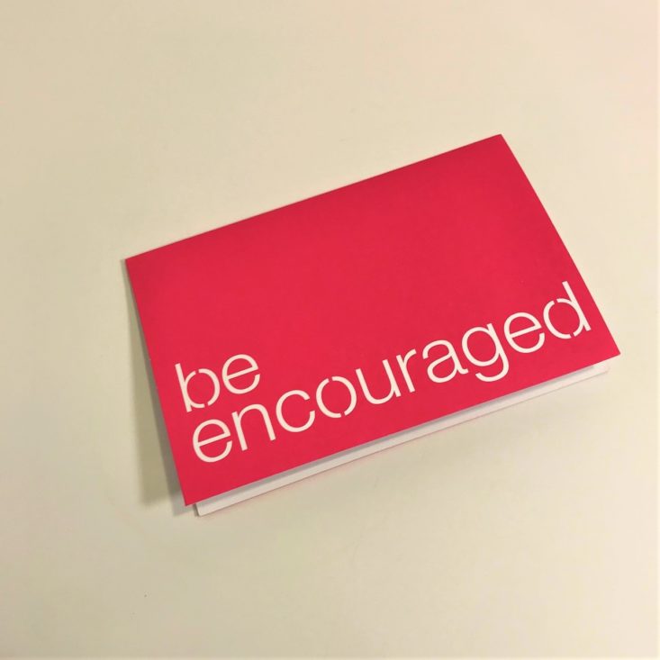 Loved + Blessed “Faithful” January 2019 - Encouragement Kit Encouragement Card 2 Top