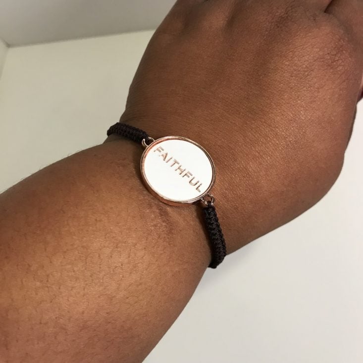 Loved + Blessed “Faithful” January 2019 - Reminder Gift Faithful Bracelet In Hand 2 Top