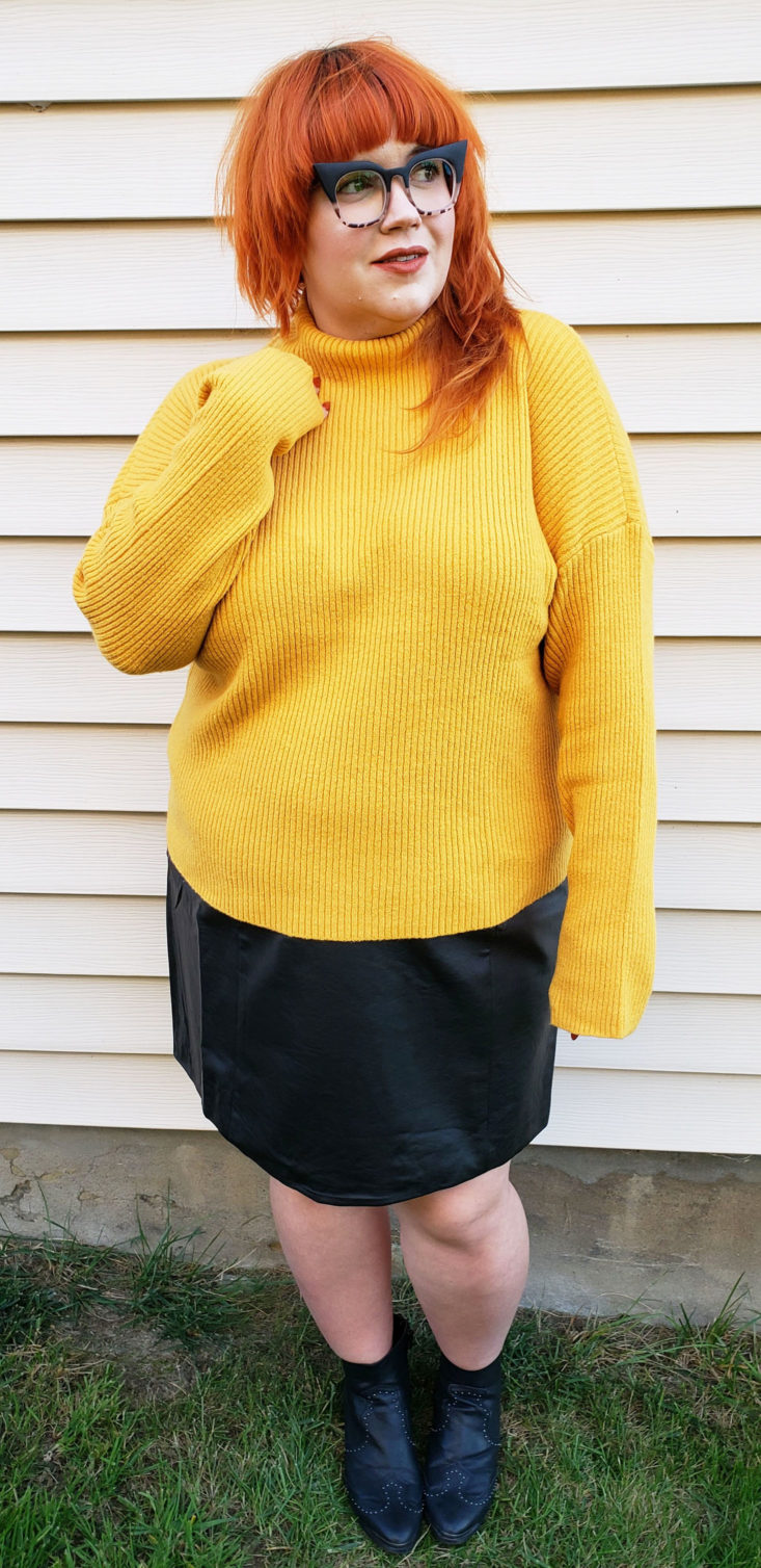Nordstrom Trunk Box October 2018 - Ribbed Funnel Neck Sweater in Yellow by BP Front 1