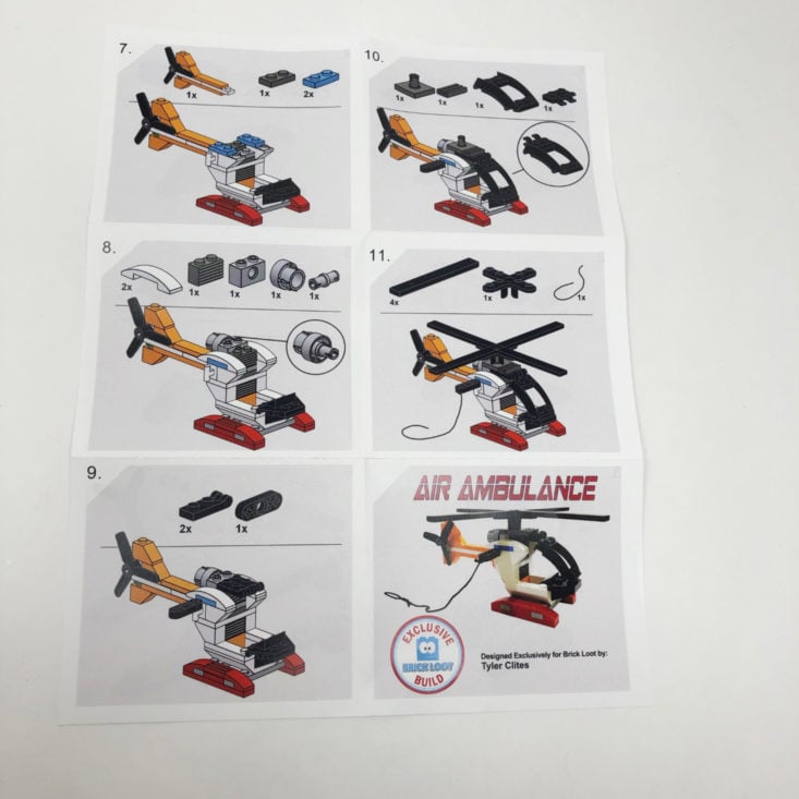 November 2018 Brick Loot “Emergency Rescue” November 2018 - Air Ambulance Exclusive 100% LEGO Build Designed by Tyler Clites 5 Top