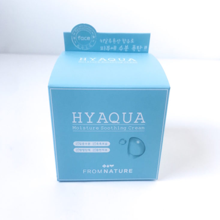 PinkSeoul Box November 2018 Review - From Nature Hyaqua Moisture Soothing Cream Box Front