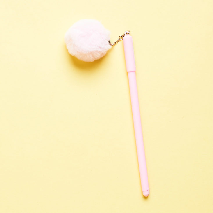 Quirky Crate pink fuzzy pen