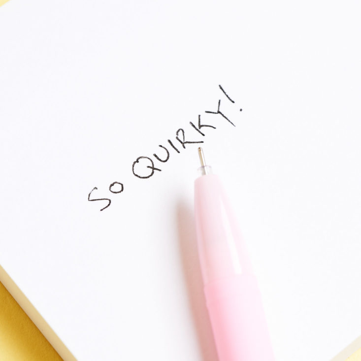 Quirky Crate pen writing