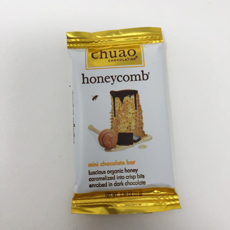 Rebecca Mail Celebrate Fall Deluxe Box November 2018 Review - Chuao Chocolatier Honeycomb Chocolate Mini Bar Packet Top
