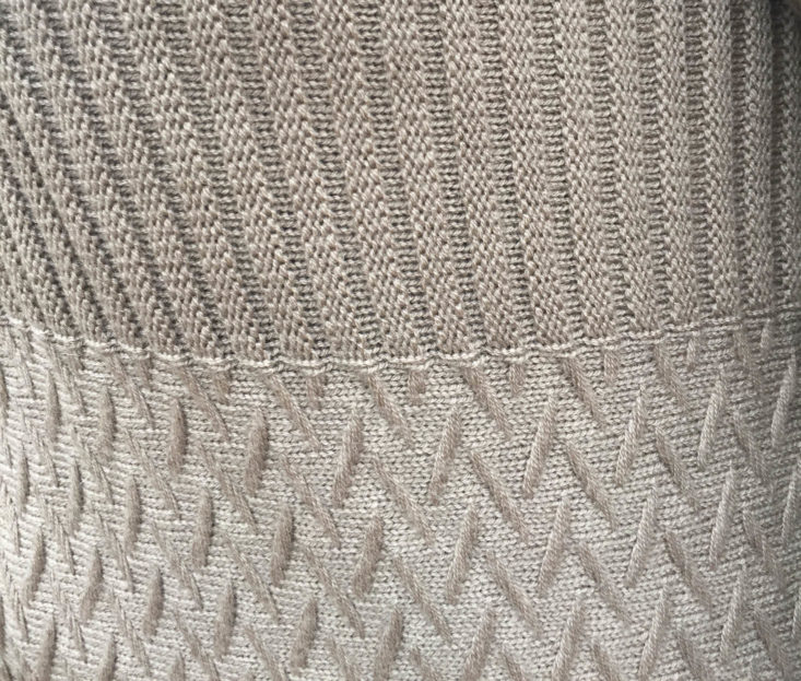 Stitch Fix Plus Size Clothing Subscription December 2018 - Lavra Hatch Stitch Curved Hem Cardigan by Magnolia Grace 2 Closer