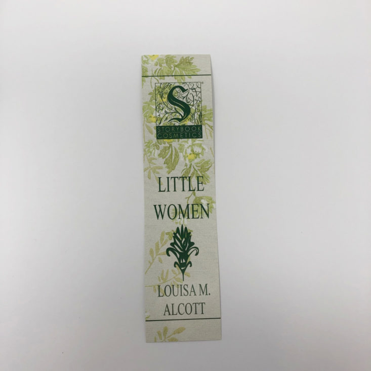 Storybook Cosmetics Book Club “Little Women” Review November 2018 - Bookmark Front