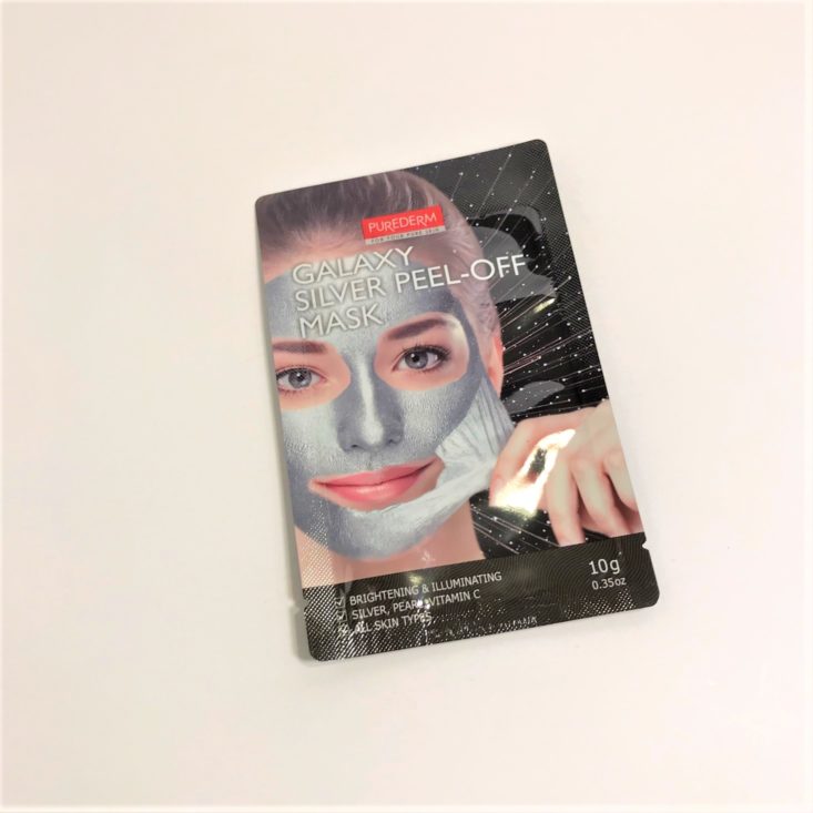TheraBox November “Peace” 2018 - Purederm Silver Galaxy Peel Off Face Mask Front