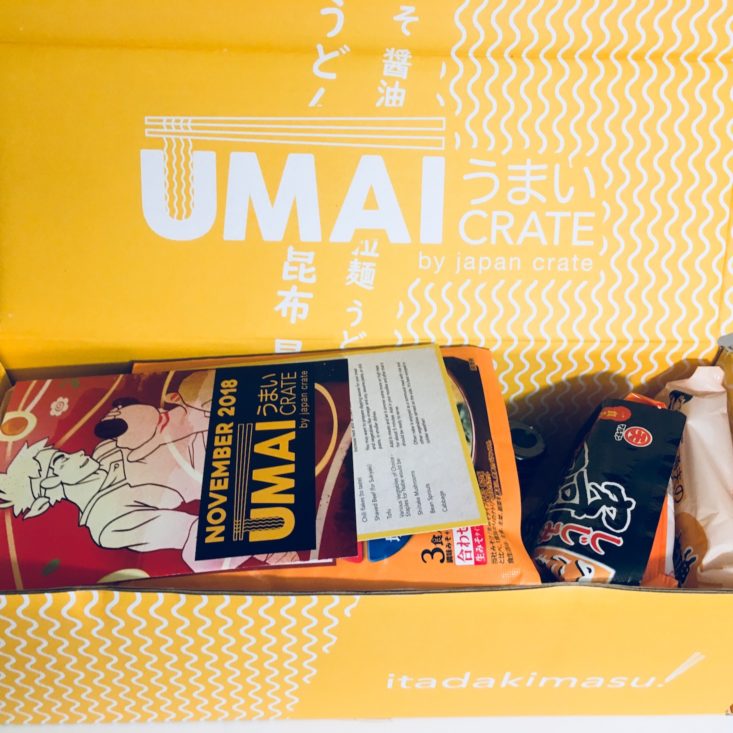Umai Crate Subscription Box November 2018 - Box Open Top