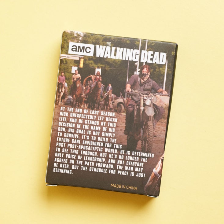 Walking Dead Supply Drop November 2018 - Enamel Pin Package Back Top