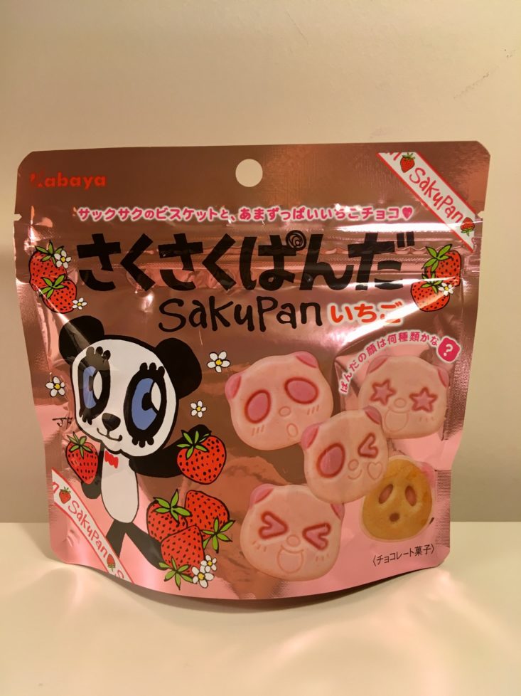 ZenPop Ramen Sweets Mix Pack November 2018 Green Goodness Review - Sakusaku Panda Strawberry Cookies Bag Front