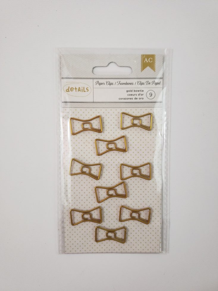 BUSY BEE STATIONERY Box January 2019 - Gold Bowtie Paper Clips