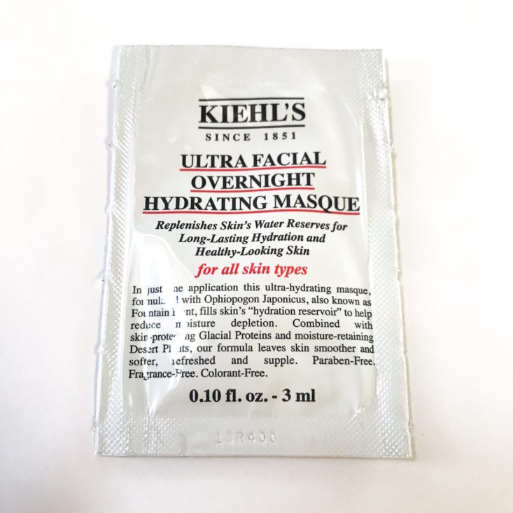 Birchbox x Kiehls Review December 2018 - Ultra Facial Overnight Hydrating Mask Top