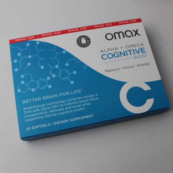 Bulu Box December 2018 Review - Omax Alpha + Omega Cognitive Boost Packet Top