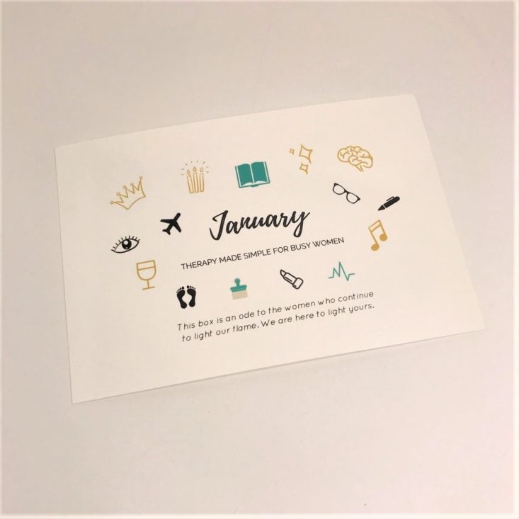 CandleLit Box January 2019 - Information Card Front Top